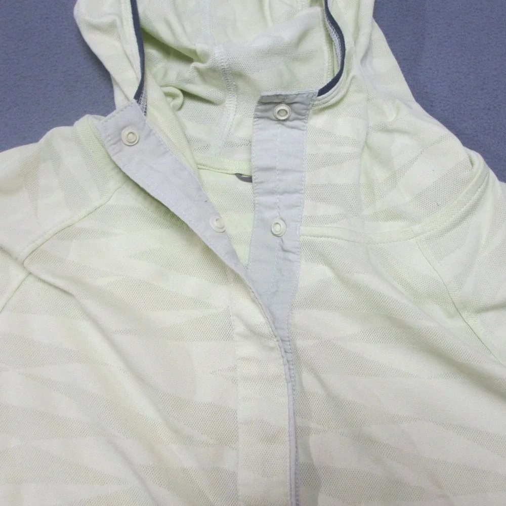 Mountain Hardwear Hoodie Womens Small Yellow 1/2 Snap Logo Hiking Performance